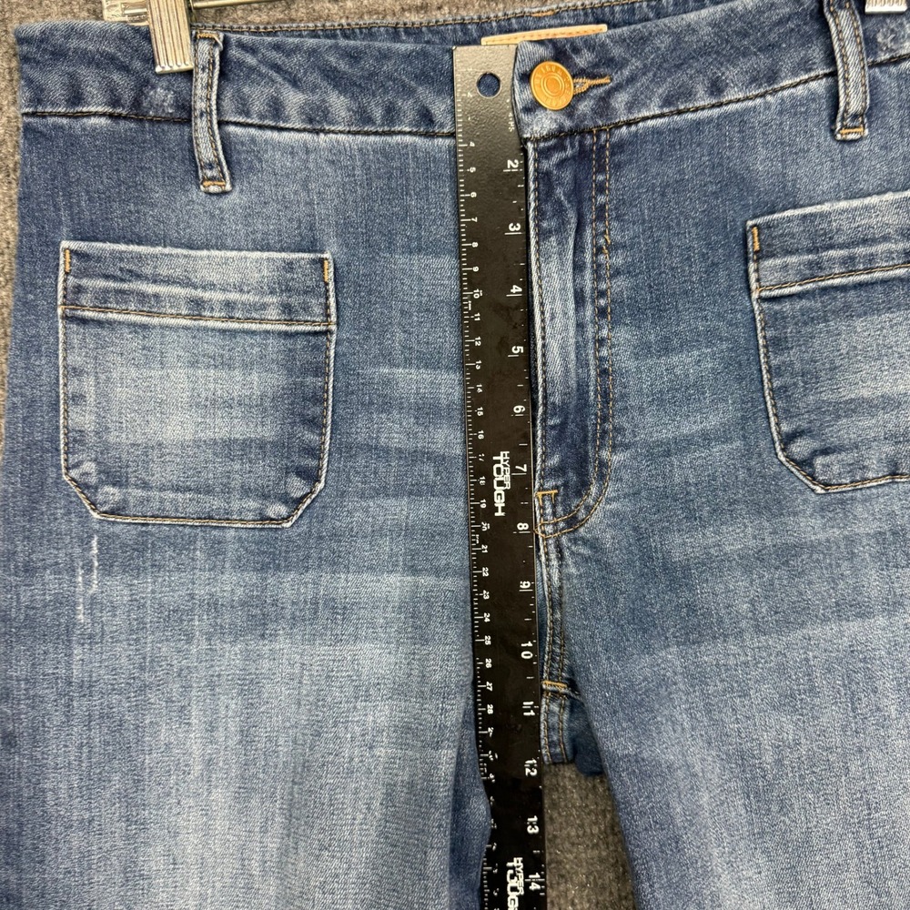 KUT from the Kloth Meg Wide Leg Jeans Womens 10 Blue High Rise Patch Pockets - Picture 8 of 15